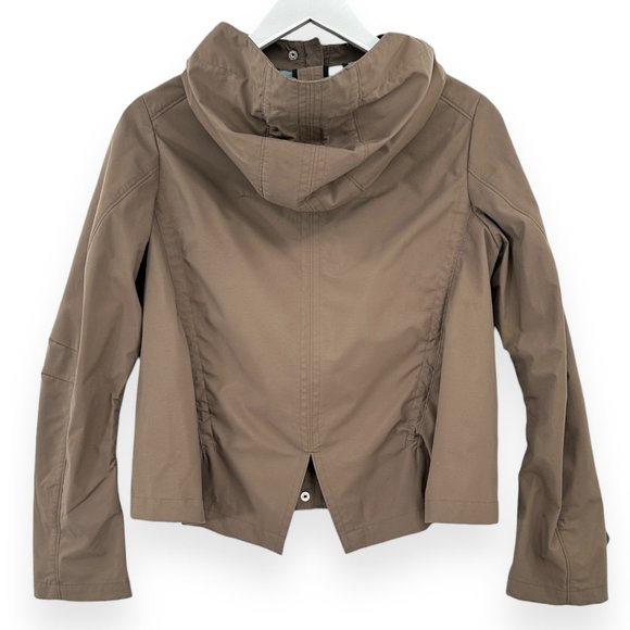 Jil Sander For Uniqlo +J Brown Short Hooded Rain Jacket sz XS - Picture 3 of 7